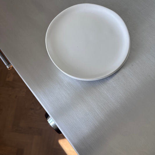 keraminė desertinė lėkštutė, balta