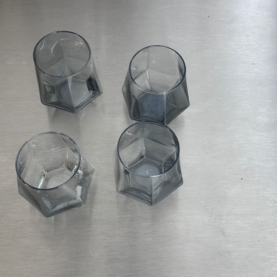 geometrinės stiklinės, rinkinys
