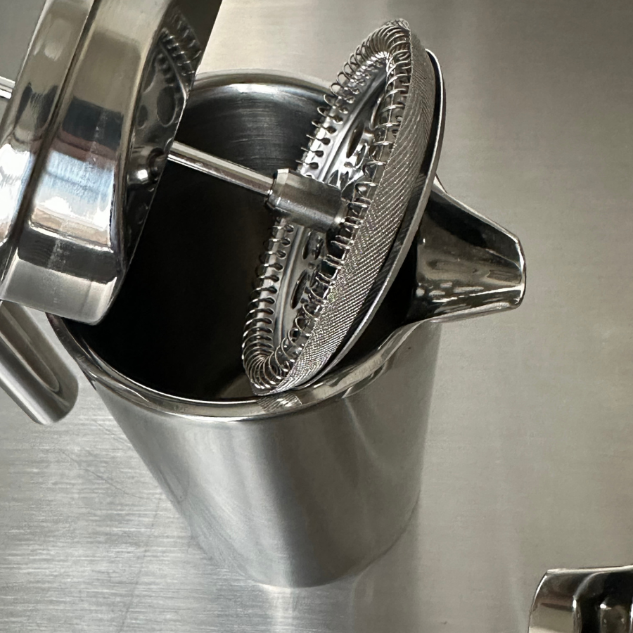 french press kavinukas, nerūdijantis plienas,  600 ml