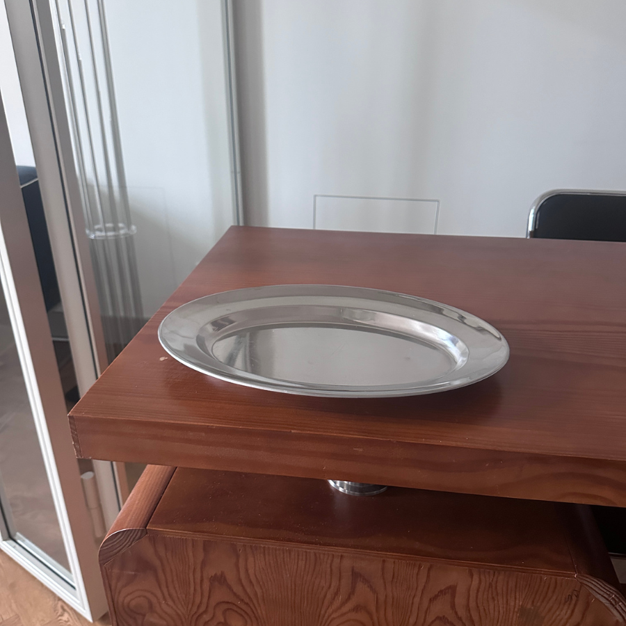 Gense nerūdijančio plieno padėklas