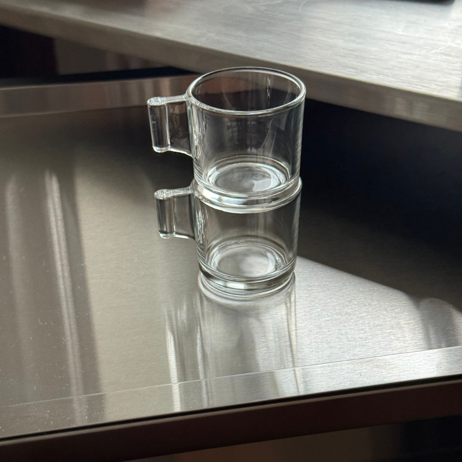 vėlyvojo funkcionalizmo itališki espresso puodeliai