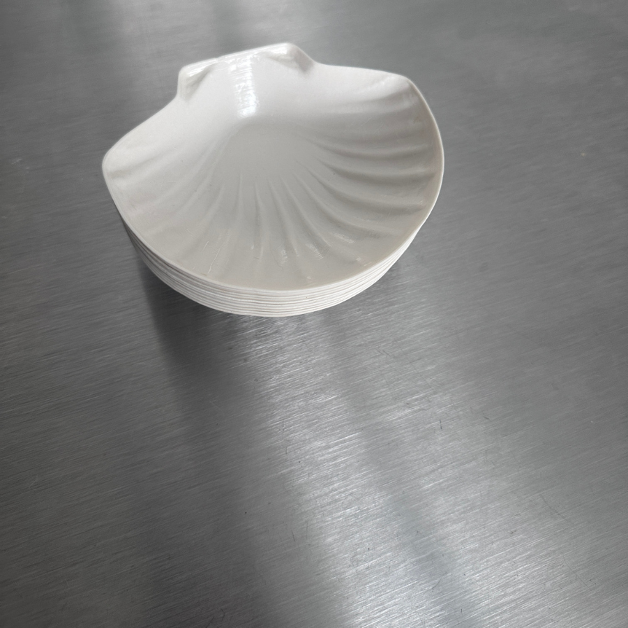Anchor Hocking Hi-Heat Plastics kriauklės formos lėkštutės